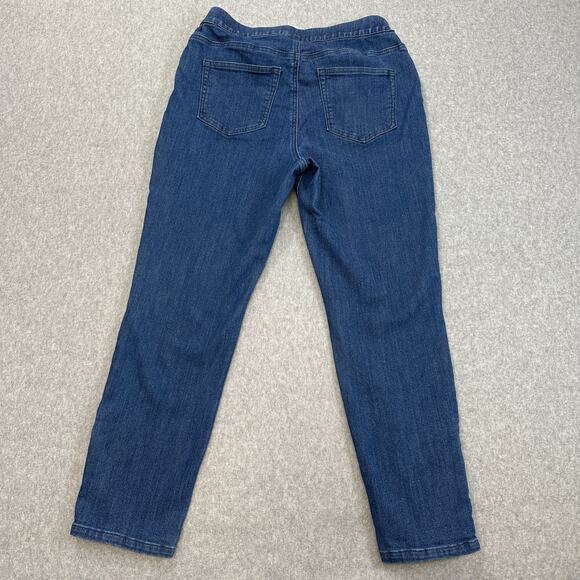 Appleseed's Pants WMNS Petite Small Blue Denim High Waist Button Detail Stretchy - Picture 4 of 11